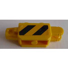 LEGO Scharnier Steen 1 x 2 Verticaal Vergrendelings Dubbele met Zwart en Geel Danger Strepen Aan Both Sides Sticker (30386)