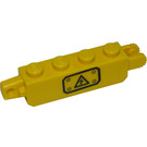 LEGO Hinge Brick 1 x 4 Locking Double with Black Electricity Danger Sign on White Background (Left) Sticker (30387)