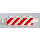 LEGO Hinge Brick 1 x 4 Locking Double with Red Stripes on Both Sides (30387)