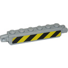 LEGO Hinge Brick 1 x 6 Locking Double with Black and Yellow Danger Stripes Sticker (30388 / 53914)