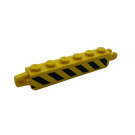 LEGO Hinge Brick 1 x 6 with Fingers with Black and Yellow Danger Stripes (Left) Sticker (30388)