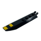 LEGO Hinge Plate 1 x 8 with Angled Side Extensions with 2 Bright Light Yellow Stripes Sticker (30407)