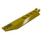 LEGO Hinge Plate 1 x 8 with Angled Side Extensions with Blue Markings on Yellow Background Sticker (30407)