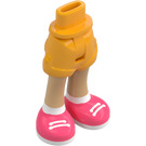 LEGO Hip with Rolled Up Shorts with Coral Shoes with Thin Hinge (36198)