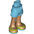 LEGO Hip with Rolled Up Shorts with Lime Sandals with Thick Hinge (11403)