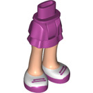LEGO Heup met Kort Dubbele Layered Skirt met Wit Shoes met Magenta Laces en Soles (23898 / 92818)