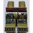 LEGO Hips and Legs with Sand Green and Silver Mechanical Panels and Boots and Dark Red Sash Pattern (3815)