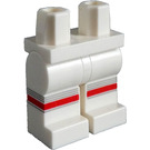 LEGO Les hanches et blanc Jambes avec rouge Stripe (73200)