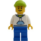 LEGO Kapuzenpullover mit Blau Pockets und Grün Limette Kurz Kappe Minifigur