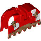 LEGO Paard Barding met Gold Lions, Rood en Wit Checkered (2490 / 91657)