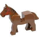 LEGO Pferd mit rot Bridle und Schwarz Mane Dekoration