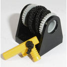 레고 Hose Reel 2 x 2 Holder with String and Yellow Hose Nozzle Elaborated