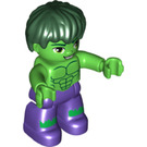 LEGO Hulk med Mørkegrøn Hår og Dark Lilla Bukser Duplo figur