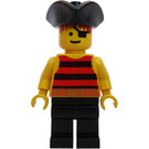 LEGO Imperial Trading Post Pirate with Black and Red Striped Shirt Minifigure