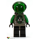 LEGO Insectoids Villian mit Airtanks Minifigur Kopf mit Grün Haar und Kupfer Eyepiece