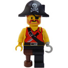 LEGO Islander Piraat met Bicorne met Wit Schedel en Bones Minifiguur