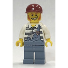 LEGO Jail Gefangene(r) mit Dunkelrot Kappe und Torn Overalls Minifigur