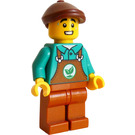 LEGO Janitor - Ciemna pomarańcza Apron Minifigurka