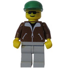 LEGO Jeep Driver, Brown Jacket Minifigur