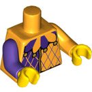 LEGO Jester Torso, Golden Bells auf Kragen, Bright Licht Orange Links Arm, Dark Lila Rechts Arm, Gelb Hände (973 / 88585)