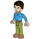 LEGO Jonathan with Denim Shirt and Dark Brown Hair Minifigure
