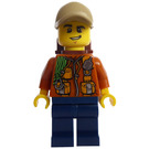 LEGO Djungel Explorer med Ryggsäck och Mörk Gulbrun Keps Minifigur