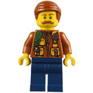 LEGO Jungle Explorer med Moustache og Mørk orange Hår Minifigur