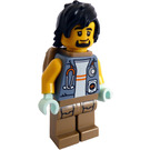 LEGO Jungle Explorer with Sand Blue Jacket and Backpack Minifigure