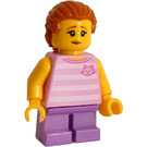 LEGO Kid, Mujer - Bright Rosa Camiseta con Rayas, Medium Lavanda Piernas cortas Minifigura