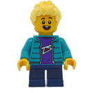 LEGO Kid Mann med Mørk turkis Jakke Minifigur