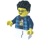 LEGO Kid met Dark Blauw Plaid Shirt Minifiguur