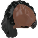 LEGO Klingon Head Top with Mid-Length Black Hair