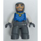 LEGO Caballero con Azul Parte superior Figura Duplo con brazos blancos y manos grises