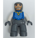 LEGO Knight met Blauw Top Duplo Figuur met witte armen en grijze handen
