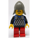 LEGO рицар с Chainmail, Черно бедрата, червен Крака и Neck Protector Каска Минифигурка