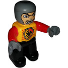 LEGO Knight with Orange Chest Shouting Face Duplo Figure