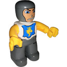 LEGO Knight avec blanc et Bleu Haut Duplo Figure avec bras jaunes et mains jaunes