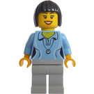 LEGO Lady with Blue Polo Shirt and Shell Necklace with Black Hair Minifigure