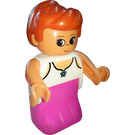 LEGO Lady with Dark Pink Dress Duplo Figure
