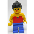 LEGO Lady з Червоний Halter Топ і чорний Волосся Мініфігурка