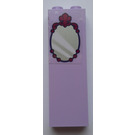 LEGO Lavender Brick 1 x 2 x 5 with Mirror in Magenta Frame with White Stripes