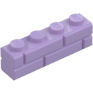 LEGO Lavendel Kloss 1 x 4 med Embossed Bricks (15533)