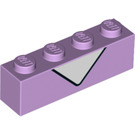 LEGO Lavendel Backstein 1 x 4 mit Weiß Neck (3010 / 79289)