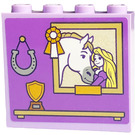 LEGO Lavender Brick 1 x 4 x 3 with Horse, Rapunzel, Horseshoe, Bow, Shelf, Cup Sticker (49311)