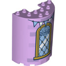 LEGO Lavender Cylinder 3 x 6 x 6 Half with stained glass window  (35347 / 66650)