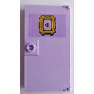 LEGO Lavendel Tür 1 x 4 x 6 mit Stud Griff mit Bright Light Orange Picture Rahmen Aufkleber (35290)