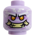 LEGO Lavendel Hoofd met Wit Tattoos en Smile met Tusks (Verzonken Solid Stud) (3626)