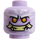 LEGO Lavendel Hoofd met Wit Tattoos en Smile met Tusks (Verzonken solide nop) (3626 / 71226)