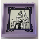 LEGO Lavender Panel 1 x 6 x 5 with Portrait of Elves Ragana and Cat Jynx Sticker (59349)