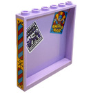 LEGO Lavender Panel 1 x 6 x 5 with 'STUNT SHOW COMING SOON' and 'HAPPY WORLD' Sticker (59349)